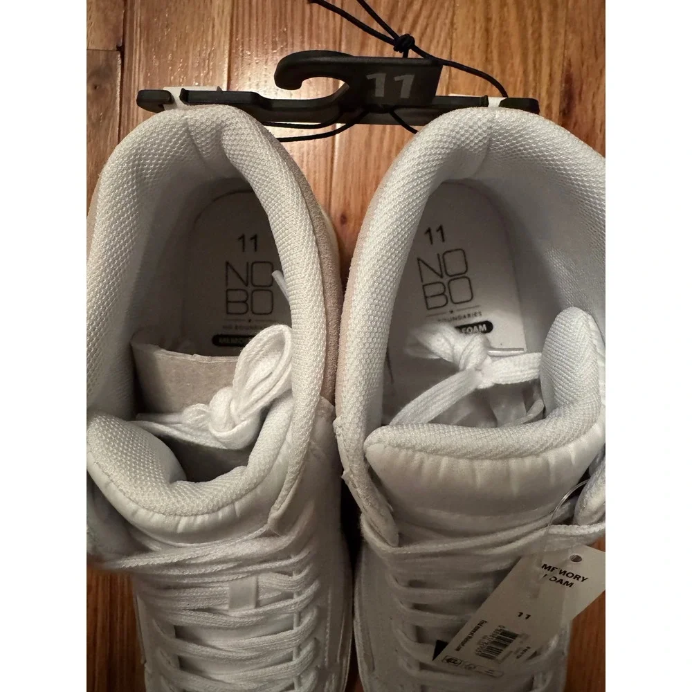 No Boundaries Womens High Top Sneakers White Cement Memory Foam Size 11 NWT